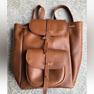 Madewell The Transport Rucksack English Saddle Brown Leather Large Backpack